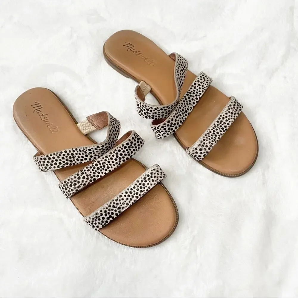 Madewell Llana slide sandal spotted calf hair flat size 7 - Picture 2 of 7
